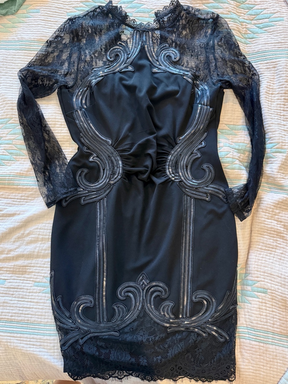 Never worn! Abby Chance 4 Lipsy long sleeve Lace Bodycon Dress with Embroidered